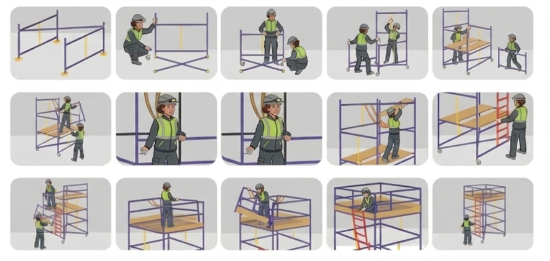 Montagem do andaime passo a passo